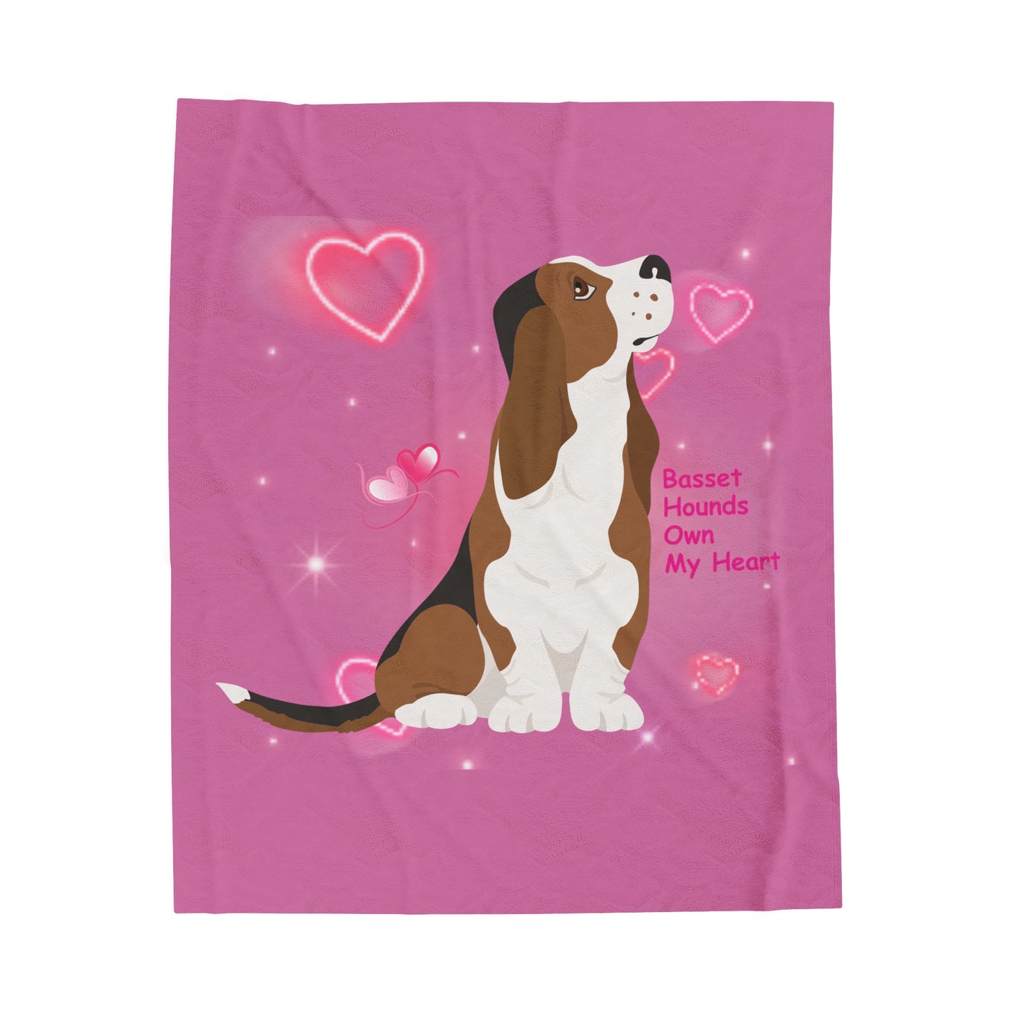Basset Hound Love Soft and Plush Blanket