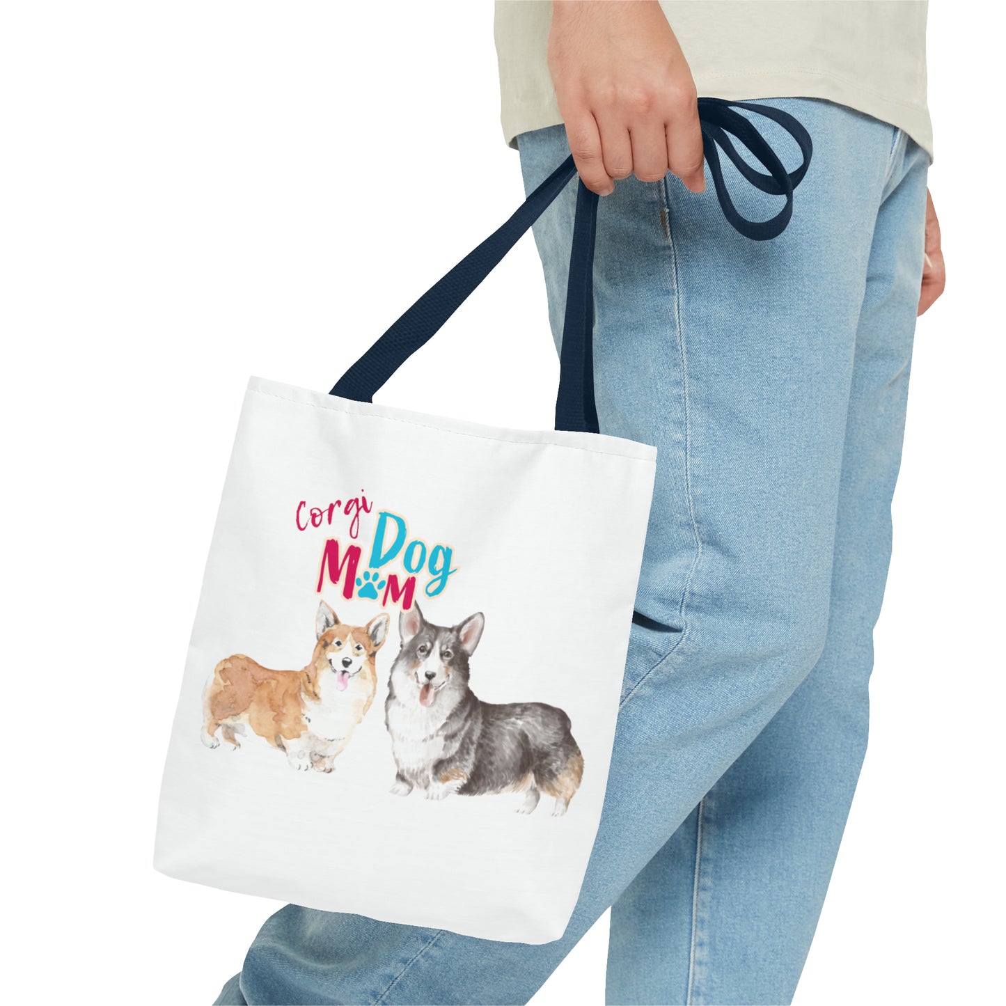 Corgi Mom Tote Bag 13 x 13 featuring 2 Corgis