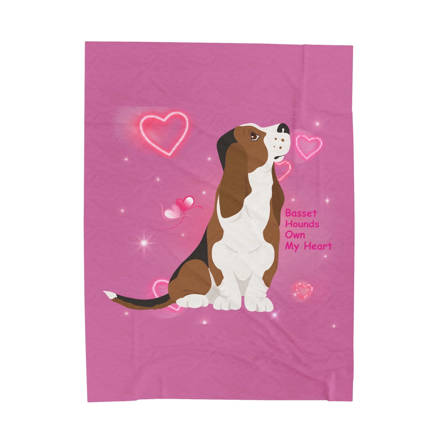 Basset Hound Love Soft and Plush Blanket