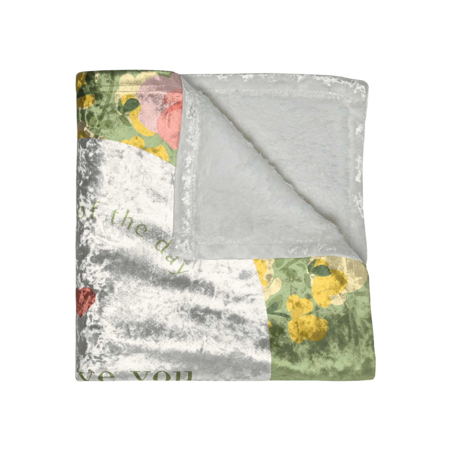 Personalized Crushed Velvet Blanket - We Love You Mom - Floral Design