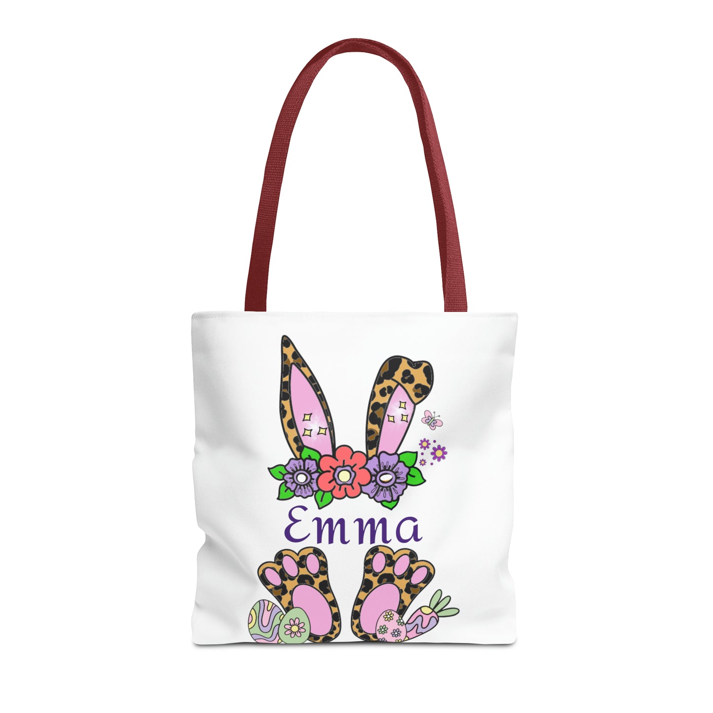 Personalized Easter Cheetah Print Tote Bag- Available in 2 sizes