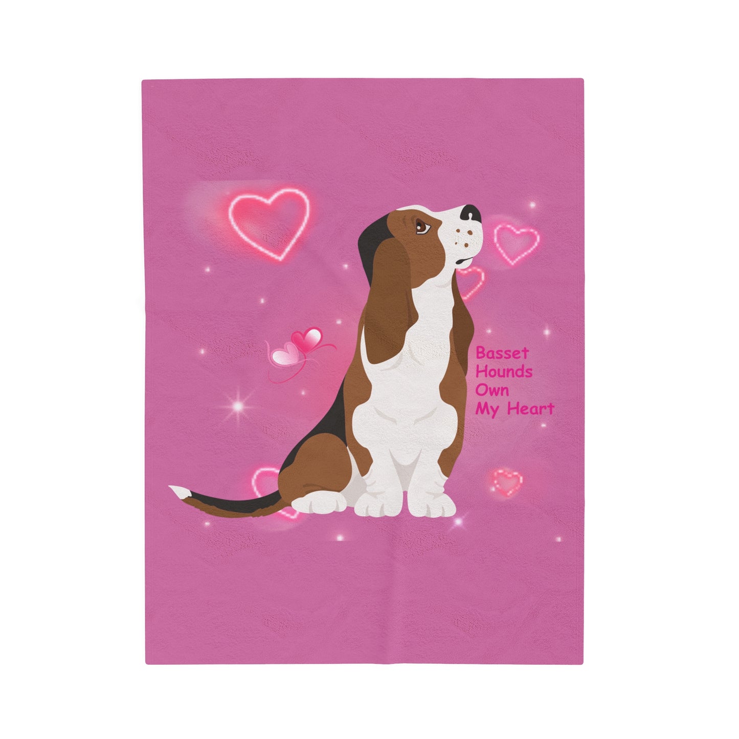 Basset Hound Love Soft and Plush Blanket