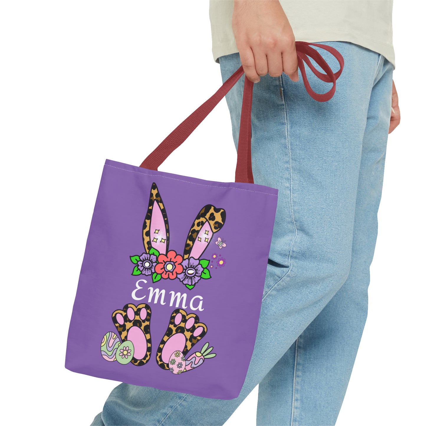 Personalized Easter Cheetah Print Tote Bag