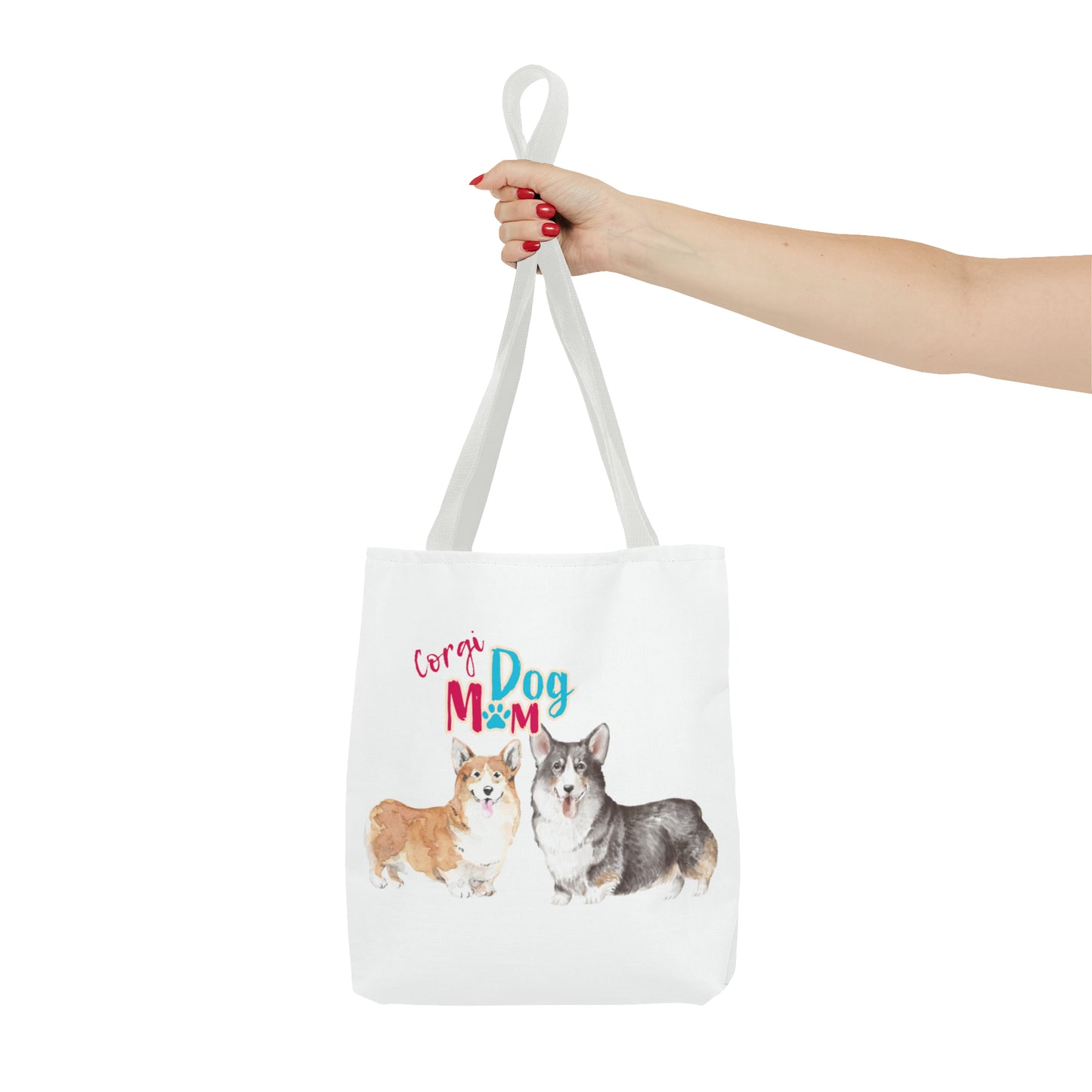Corgi Mom Tote Bag 13 x 13 featuring 2 Corgis