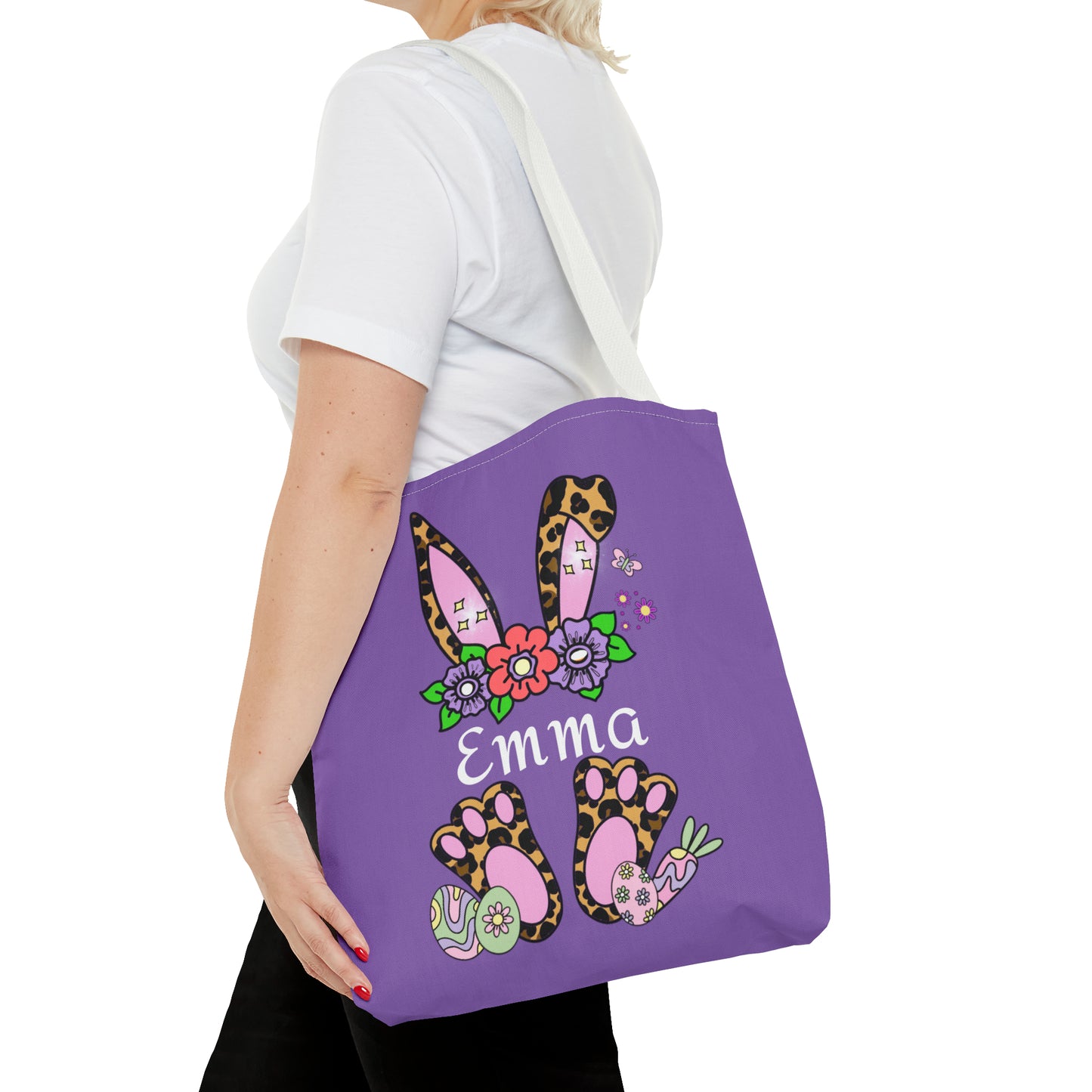 Personalized Easter Cheetah Print Tote Bag