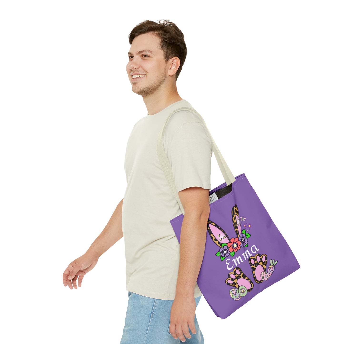 Personalized Easter Cheetah Print Tote Bag