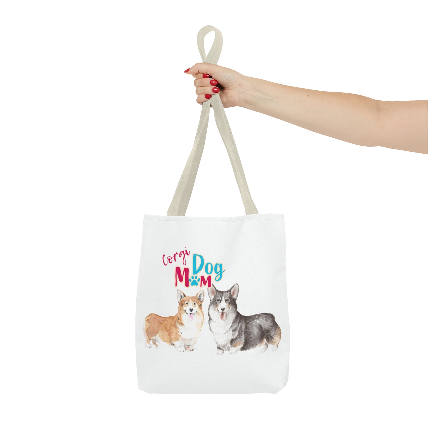 Corgi Mom Tote Bag 13 x 13 featuring 2 Corgis