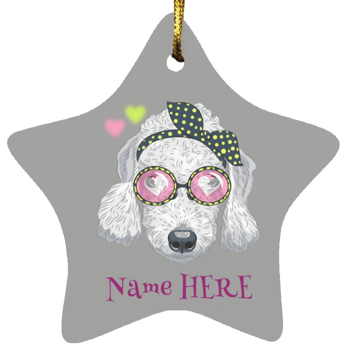 Poodle Star Ornament- FREE PERSONALIZATION