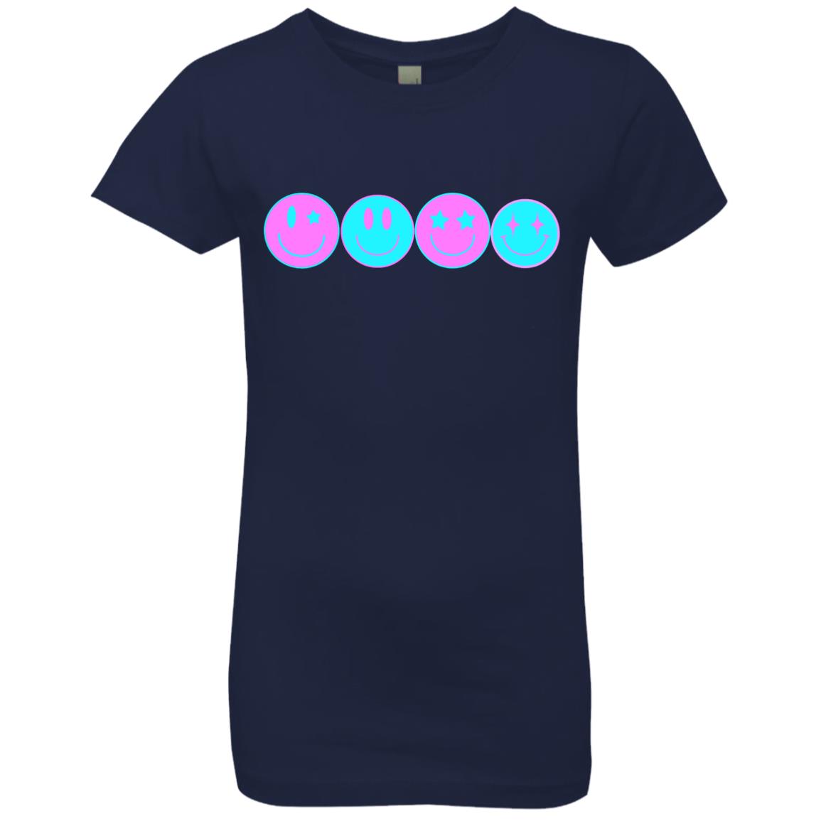 Preppy Aesthetic Smiley Face Girls' T-Shirt