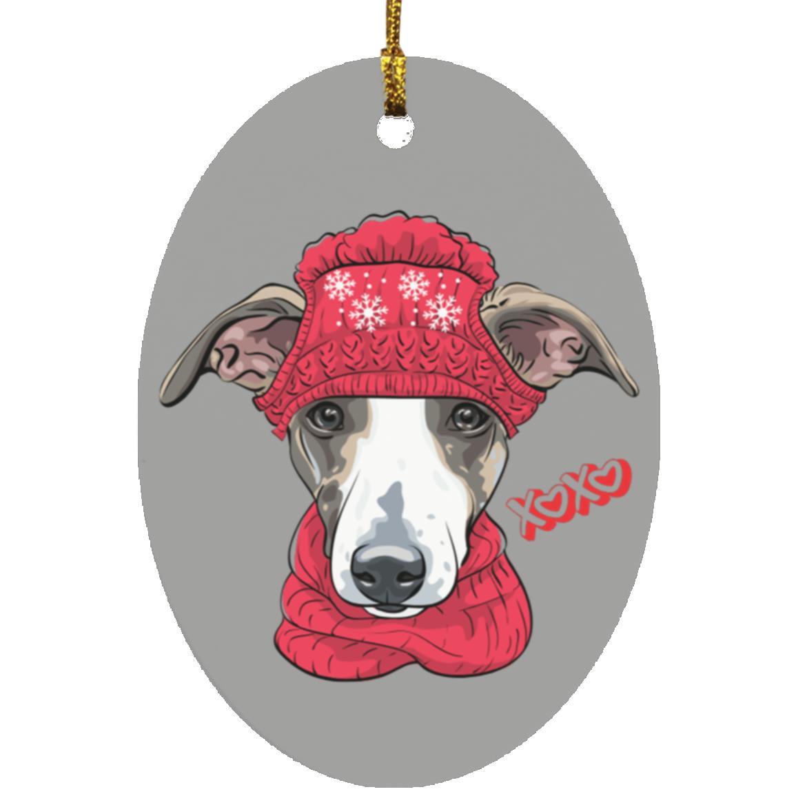 Greyhound Christmas Oval Ornament