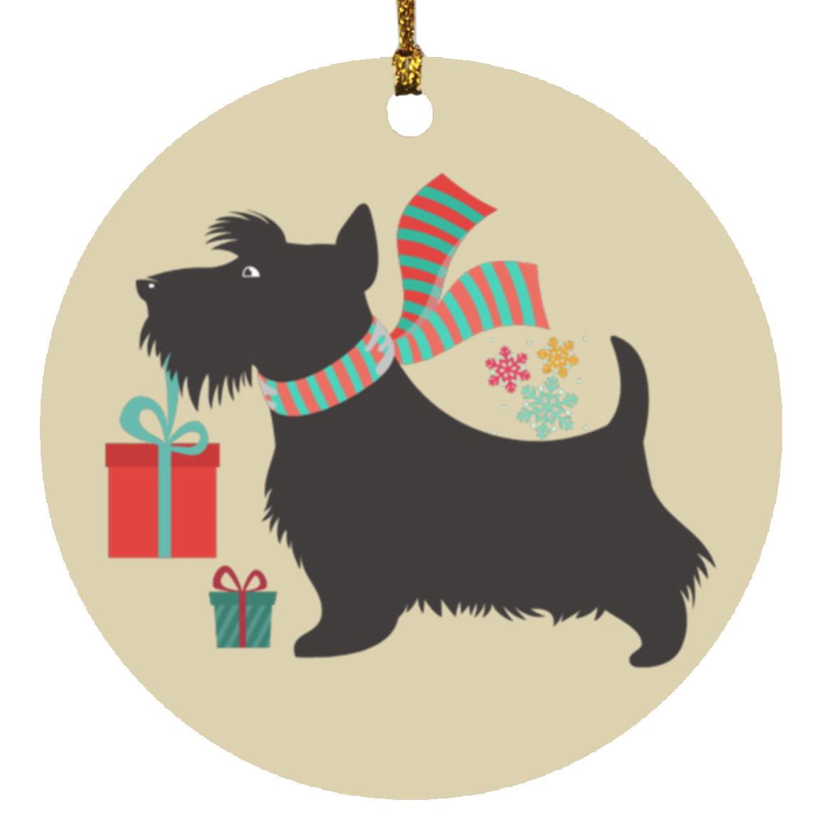 Scottish Terrier Circle Ornament