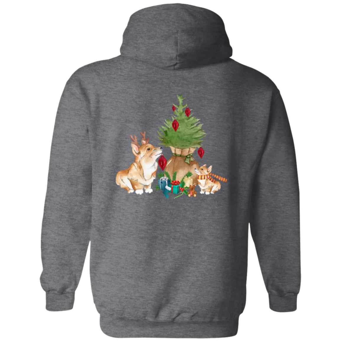 Christmas Corgi Zip Up Hooded Sweatshirt