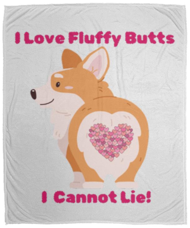 Corgi Fluffy Butts Cozy Plush Fleece Blanket - Size 50x60in