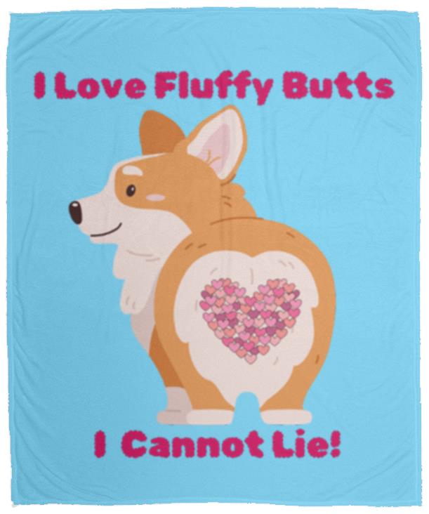 Corgi Fluffy Butts Cozy Plush Fleece Blanket - Size 50x60in