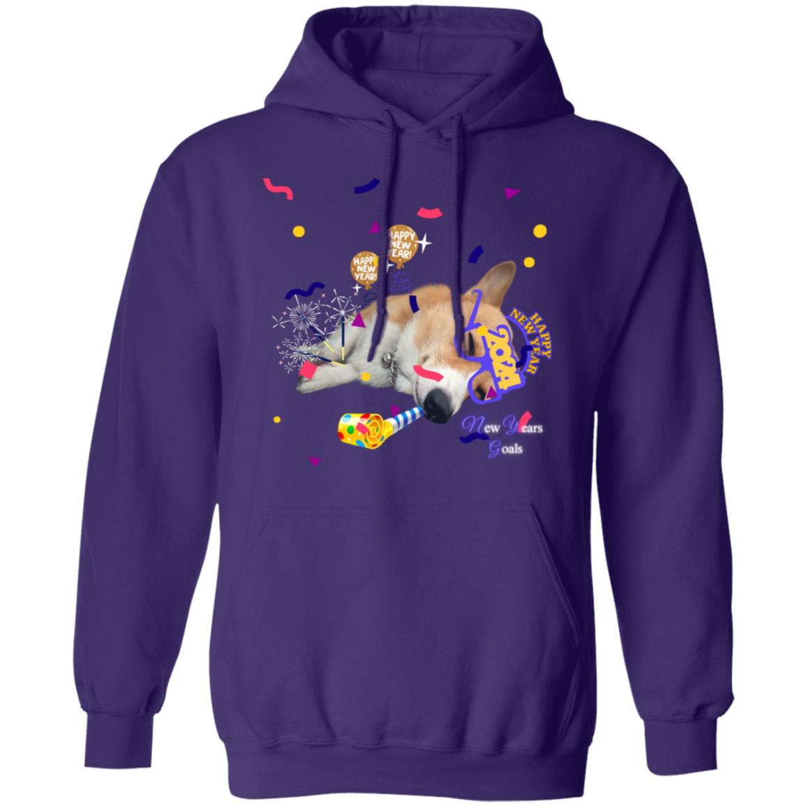 Happy New Years Corgi Pullover Hoodie