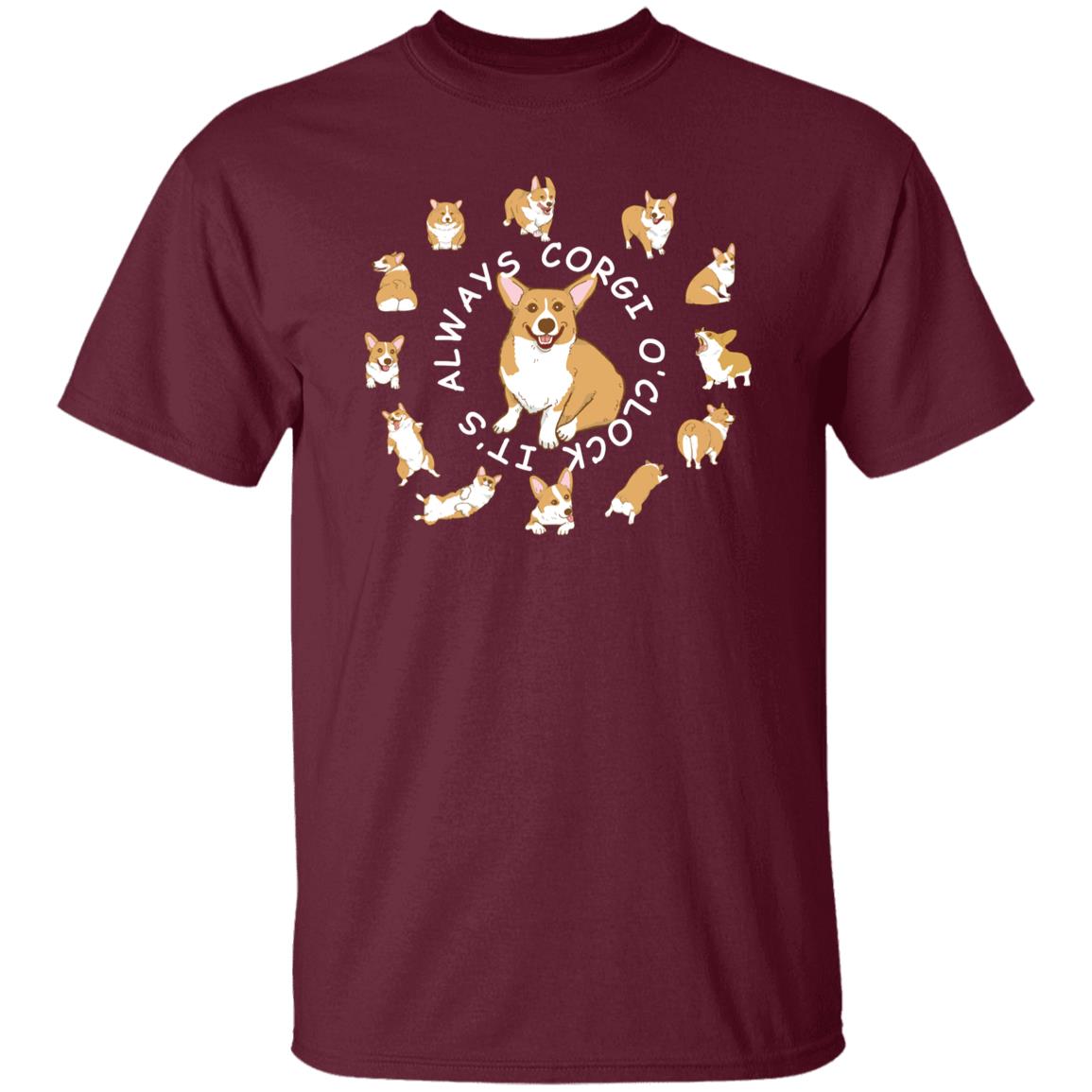 Corgi It's always Corgi O'Clock T-Shirt featuring 12 Corgis
