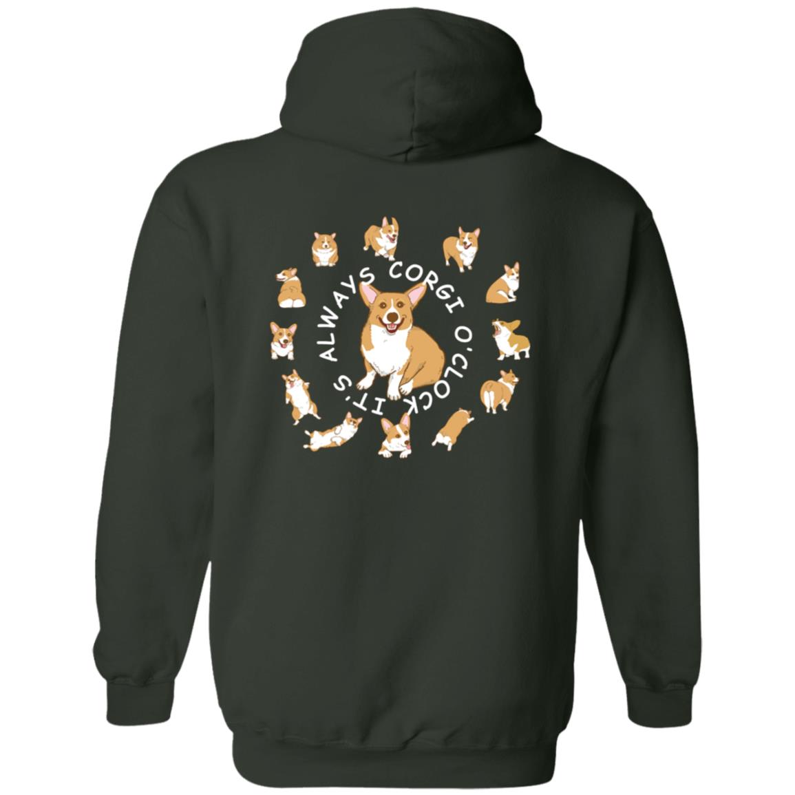 Corgi It's alway Corgi O'Clock! Full Zip Up Hooded Sweatshirt