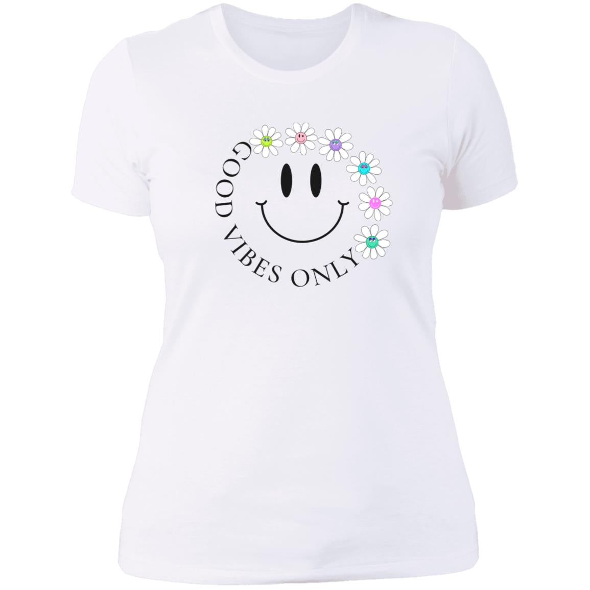 Preppy Aesthetic Good Vibes Smiley Face Ladies' Boyfriend T-Shirt