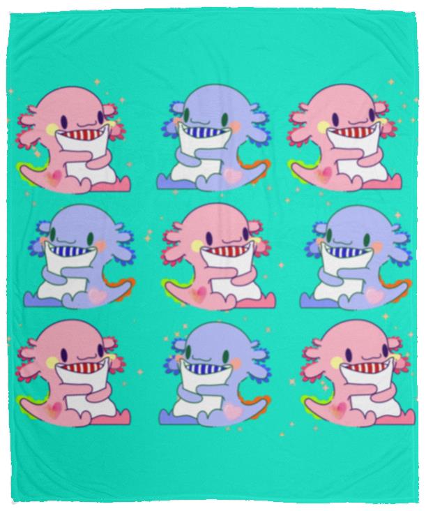 Axolotl Pattern Cozy & Soft Plush Fleece Blanket - 50x60 (NO PERSONALIZATION)