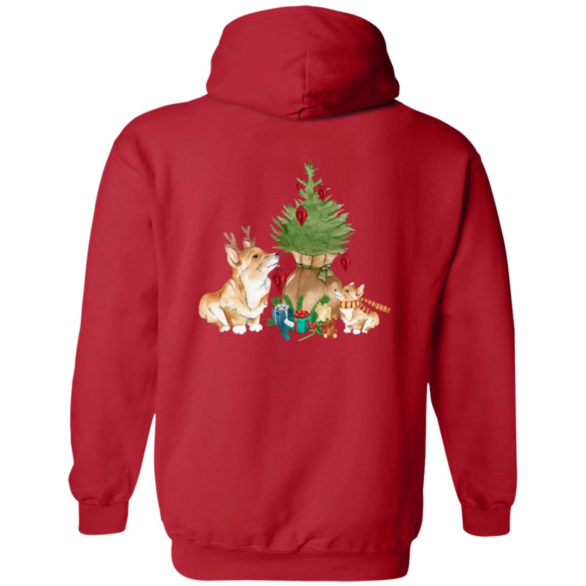 Christmas Corgi Zip Up Hooded Sweatshirt