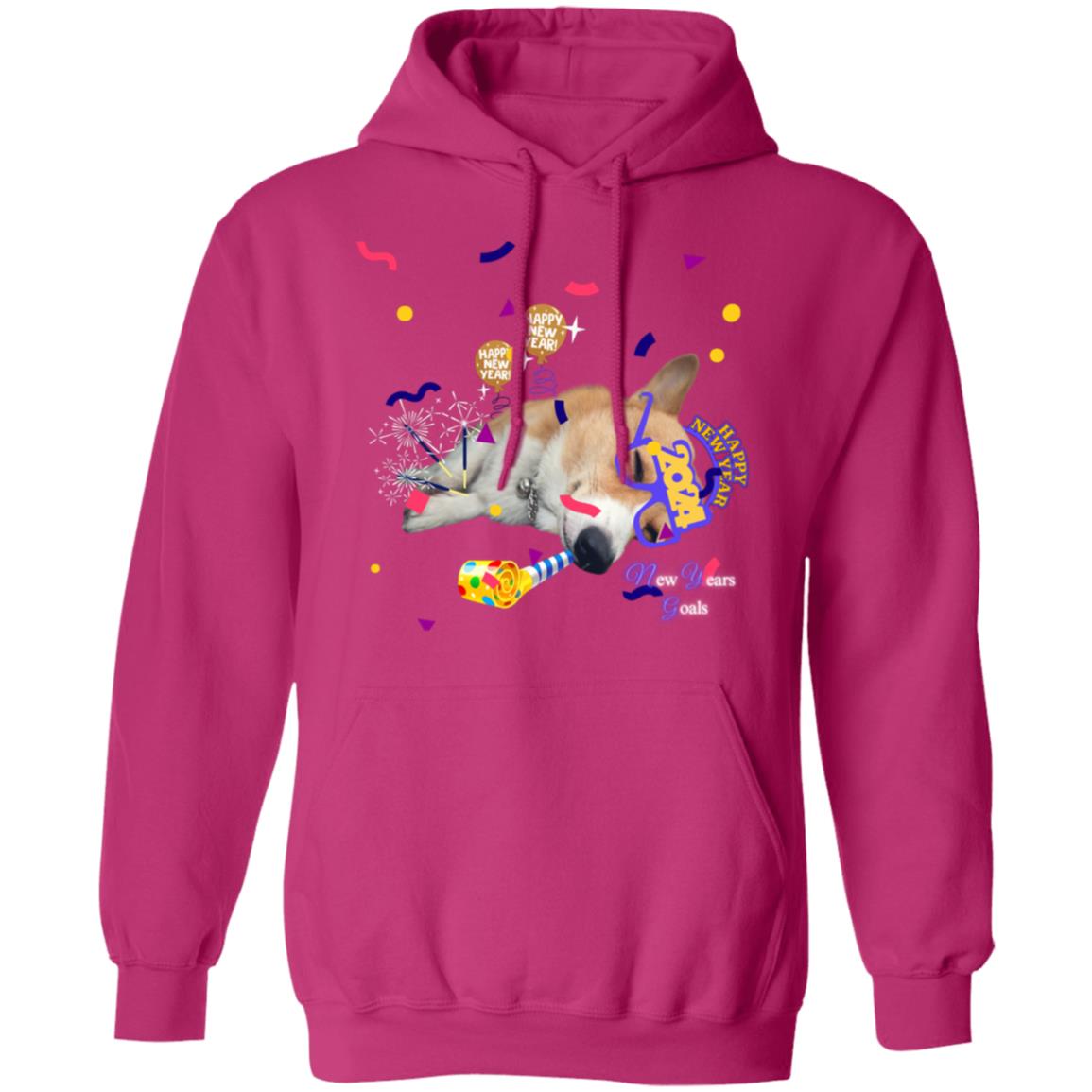 Happy New Years Corgi Pullover Hoodie