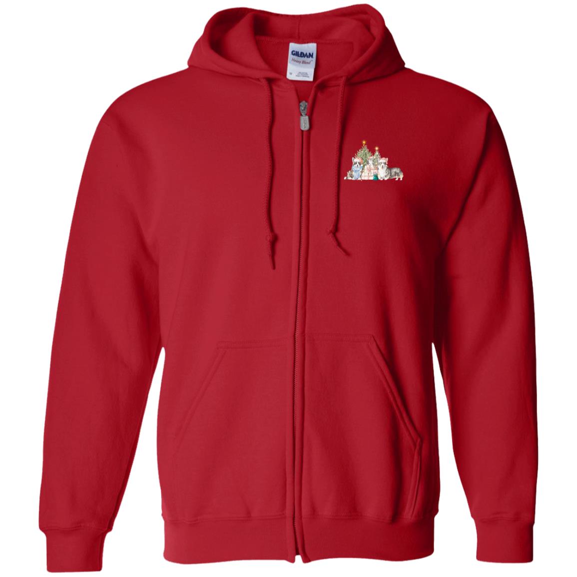 Christmas Corgi Zip Up Hooded Sweatshirt