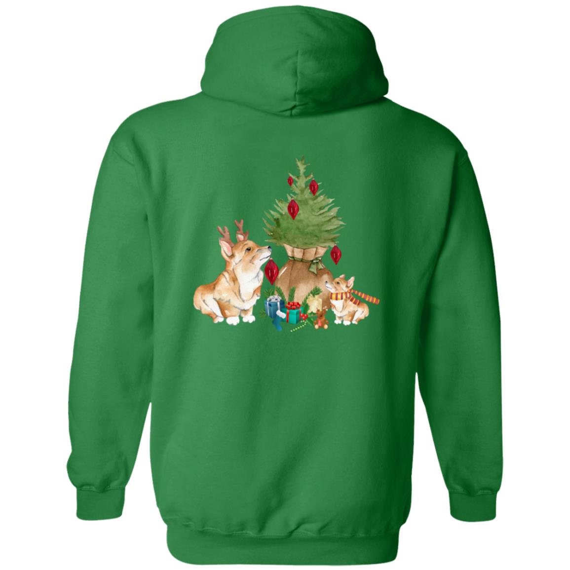 Christmas Corgi Zip Up Hooded Sweatshirt