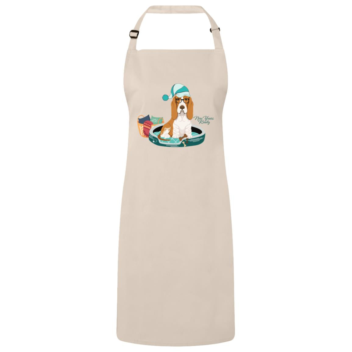 Basset Hound Bib Apron- New Years Edition
