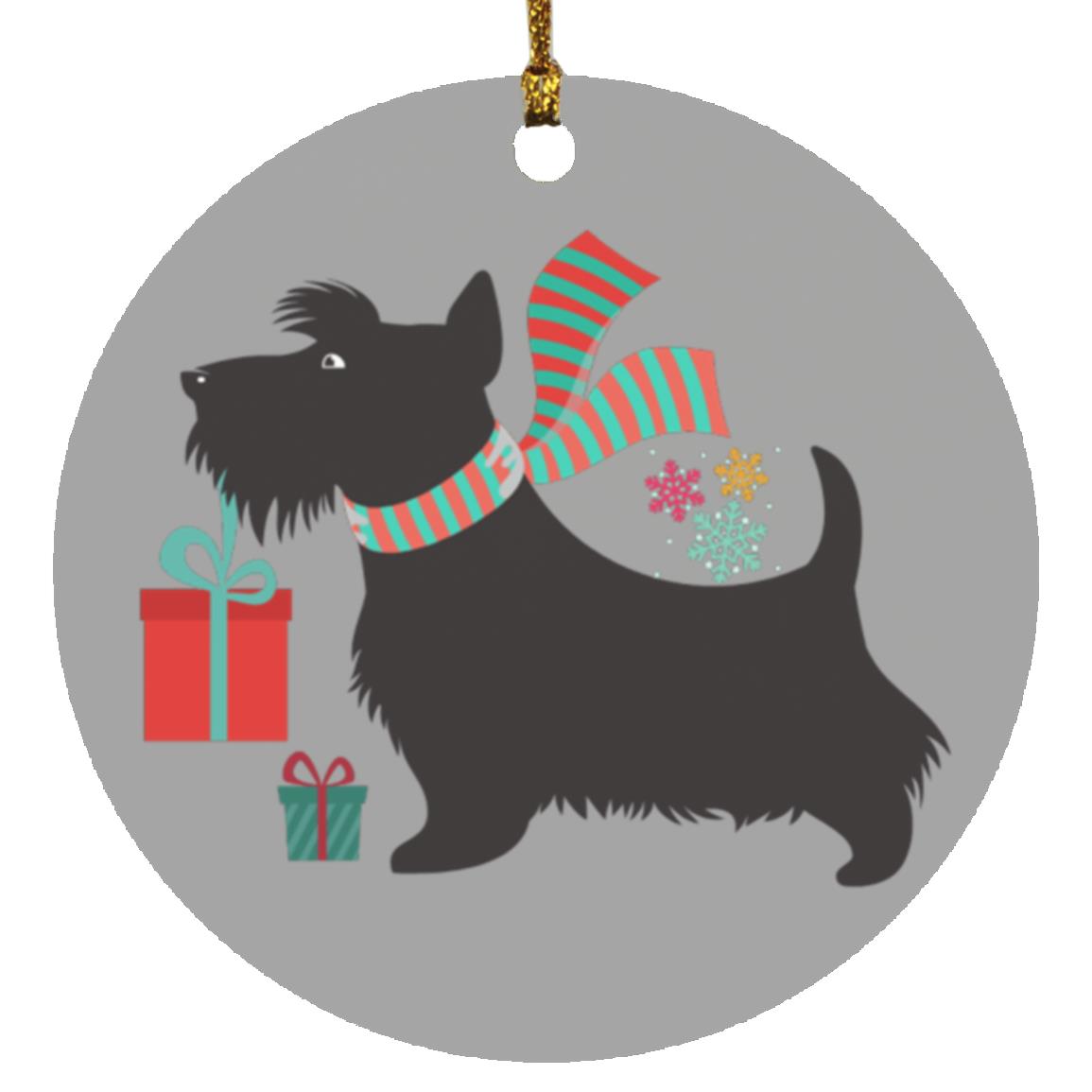 Scottish Terrier Circle Ornament