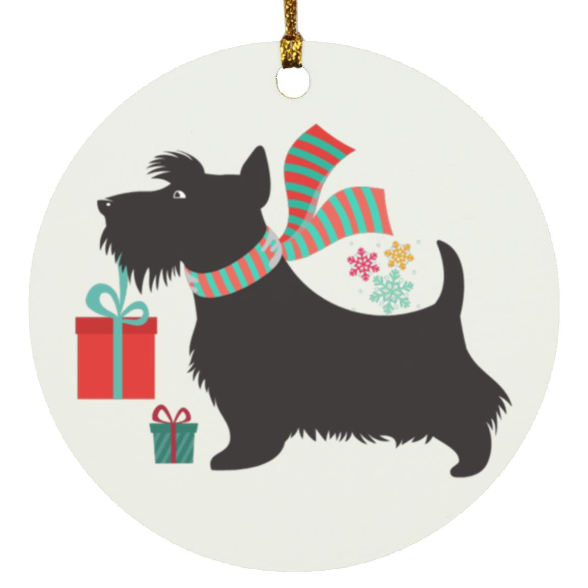Scottish Terrier Circle Ornament