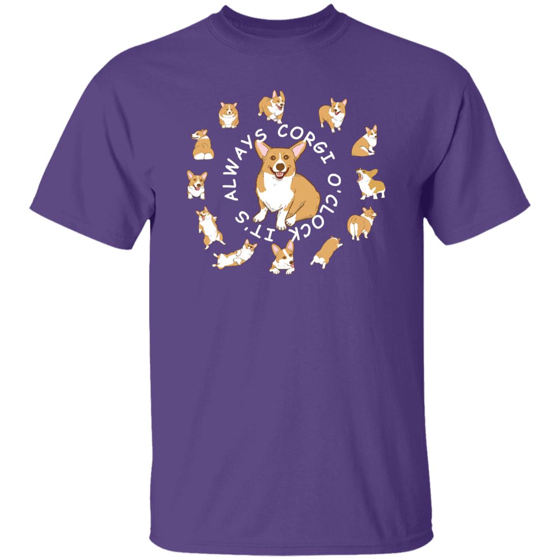 Corgi It's always Corgi O'Clock T-Shirt featuring 12 Corgis