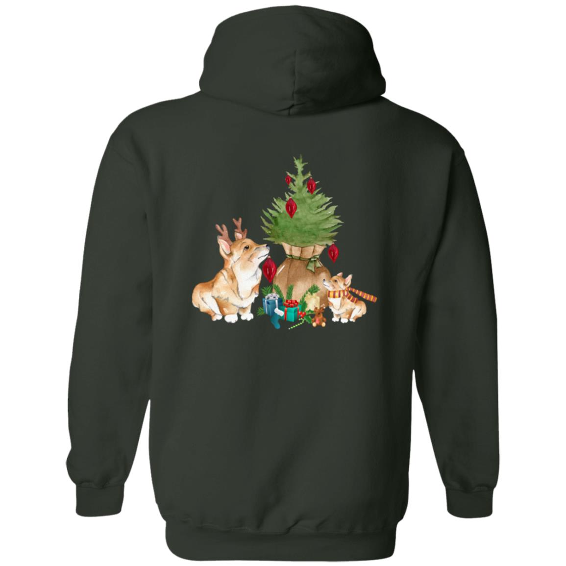Christmas Corgi Zip Up Hooded Sweatshirt