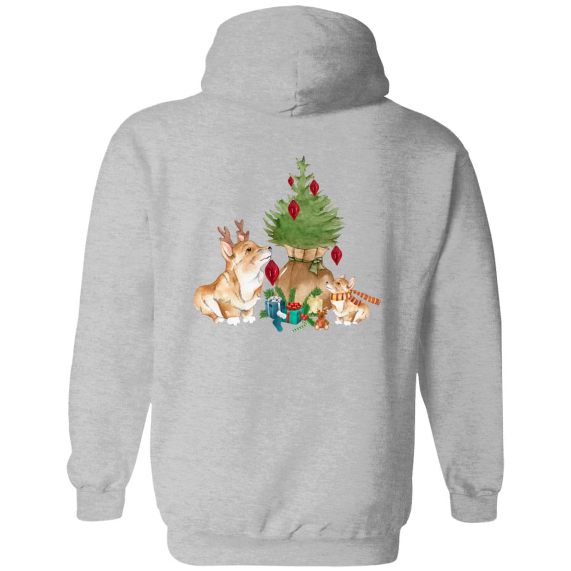 Christmas Corgi Zip Up Hooded Sweatshirt