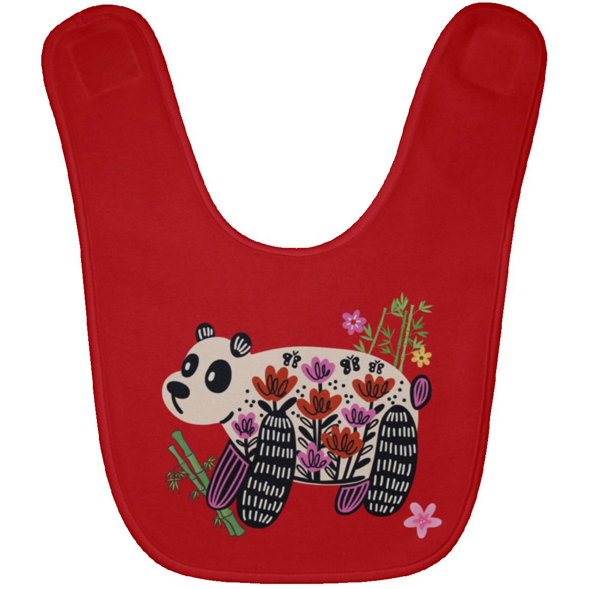 Panda Baby Bib- Unique Pattern with Bamboo, flowers and more