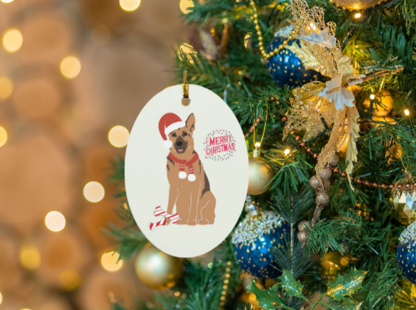 German Shepherd Oval Ornament