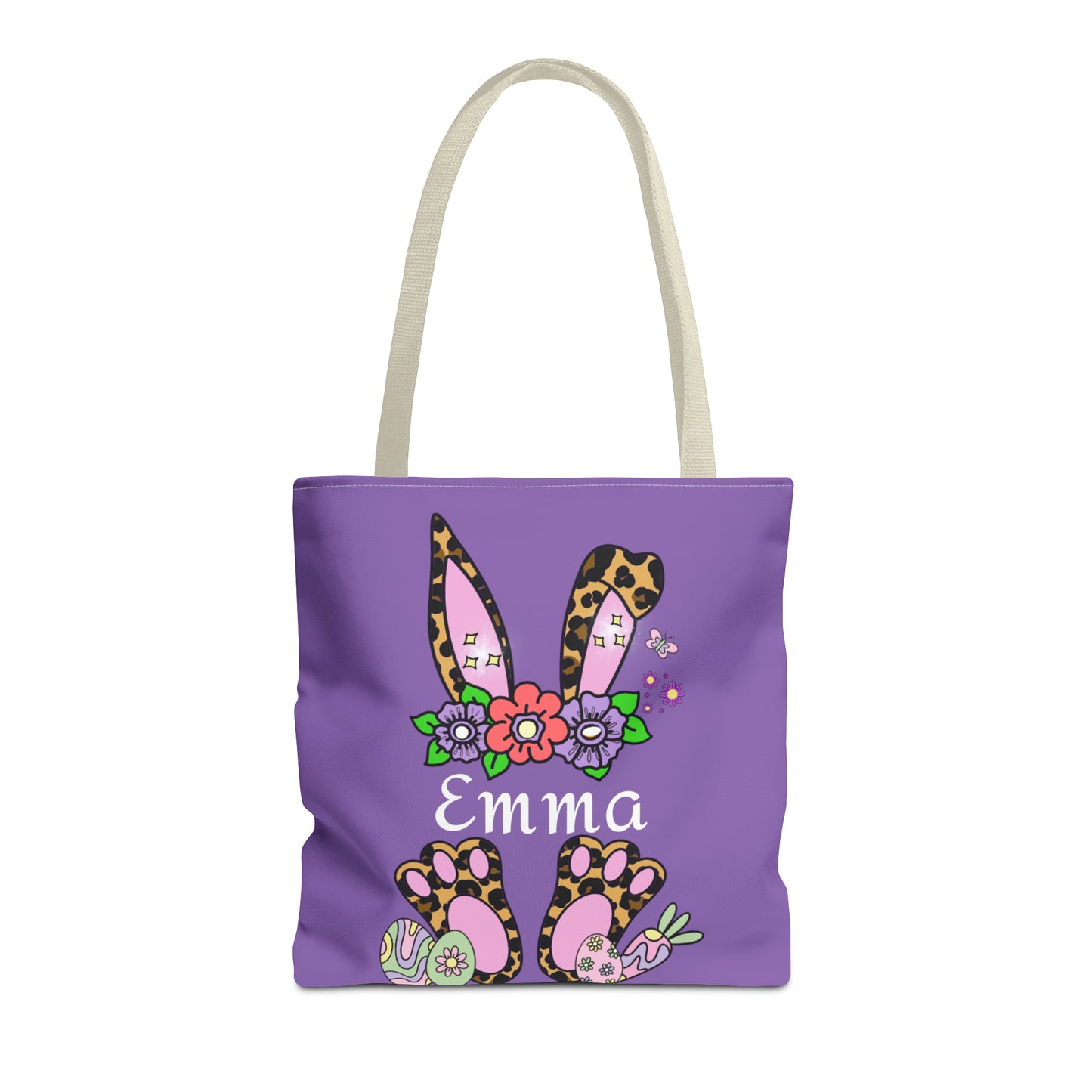 Personalized Easter Cheetah Print Tote Bag