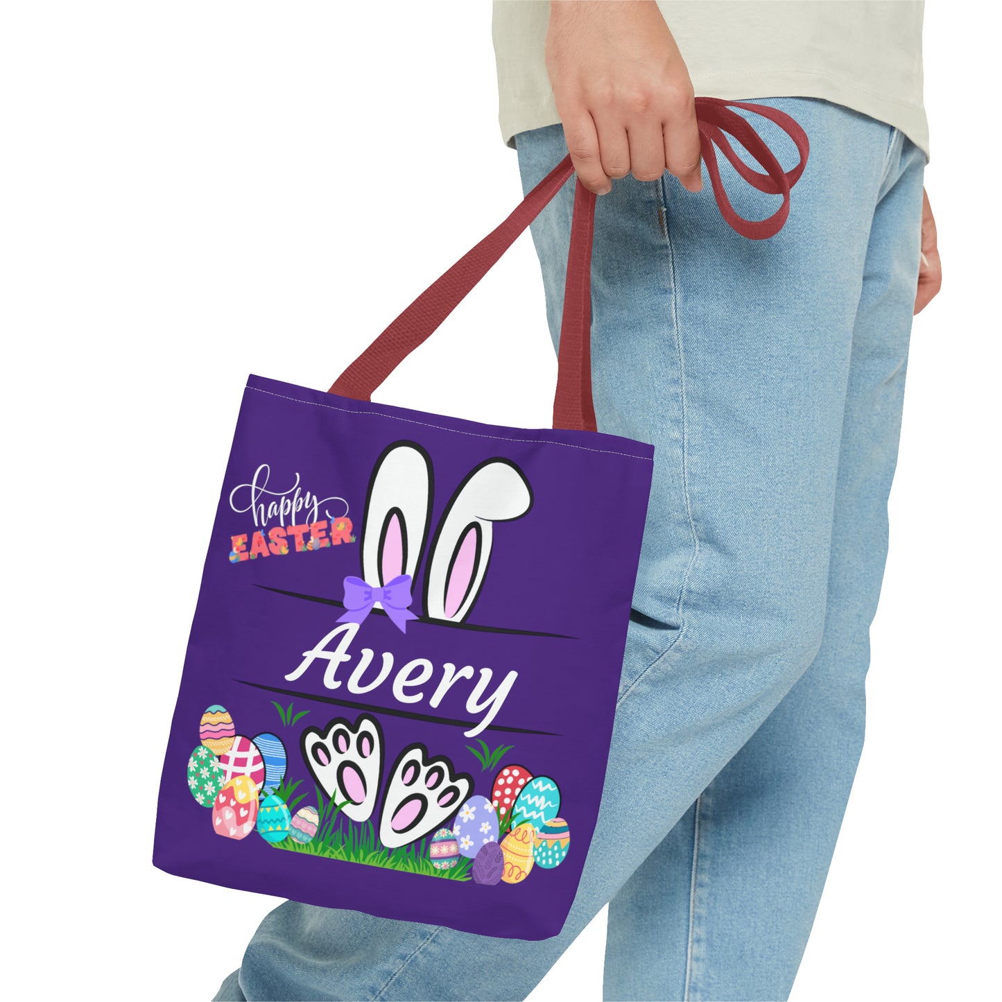 Purple Personalizable Easter Bag. Free Personalization & Shipping