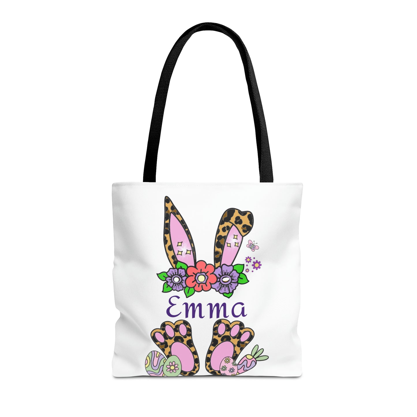 Personalized Easter Cheetah Print Tote Bag- Available in 2 sizes