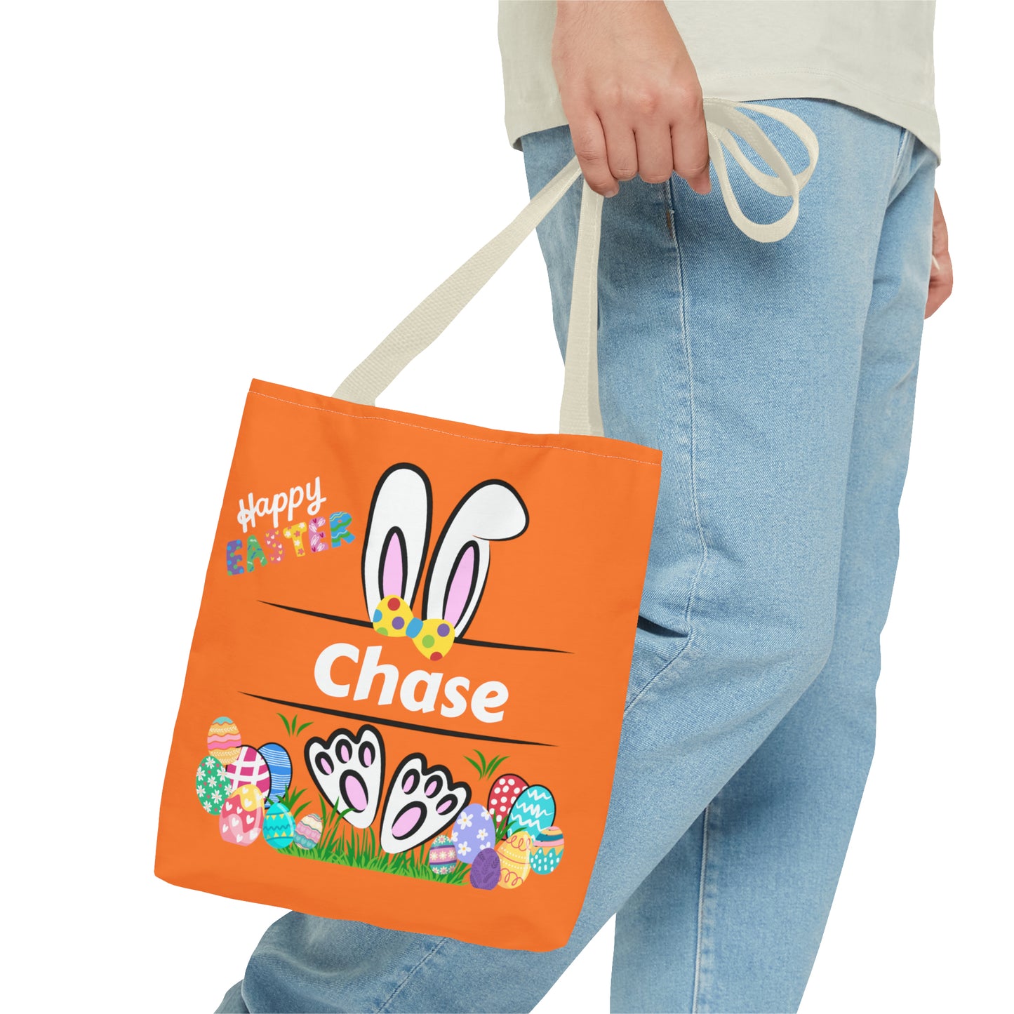 Easter Egg Hunt Bag- Personalizable with your Child's name in Vibrant Orange