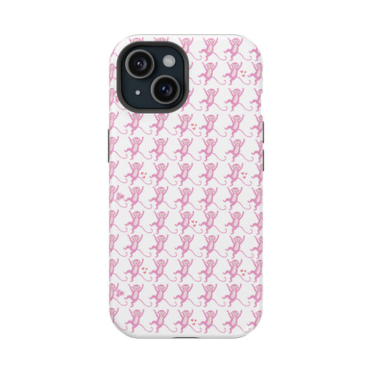 Monkey Preppy Pink iphone Impact-Resistant Cases