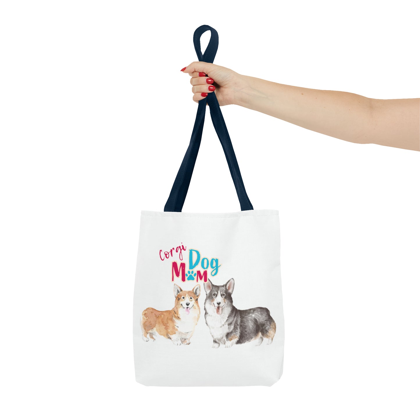 Corgi Mom Tote Bag 13 x 13 featuring 2 Corgis