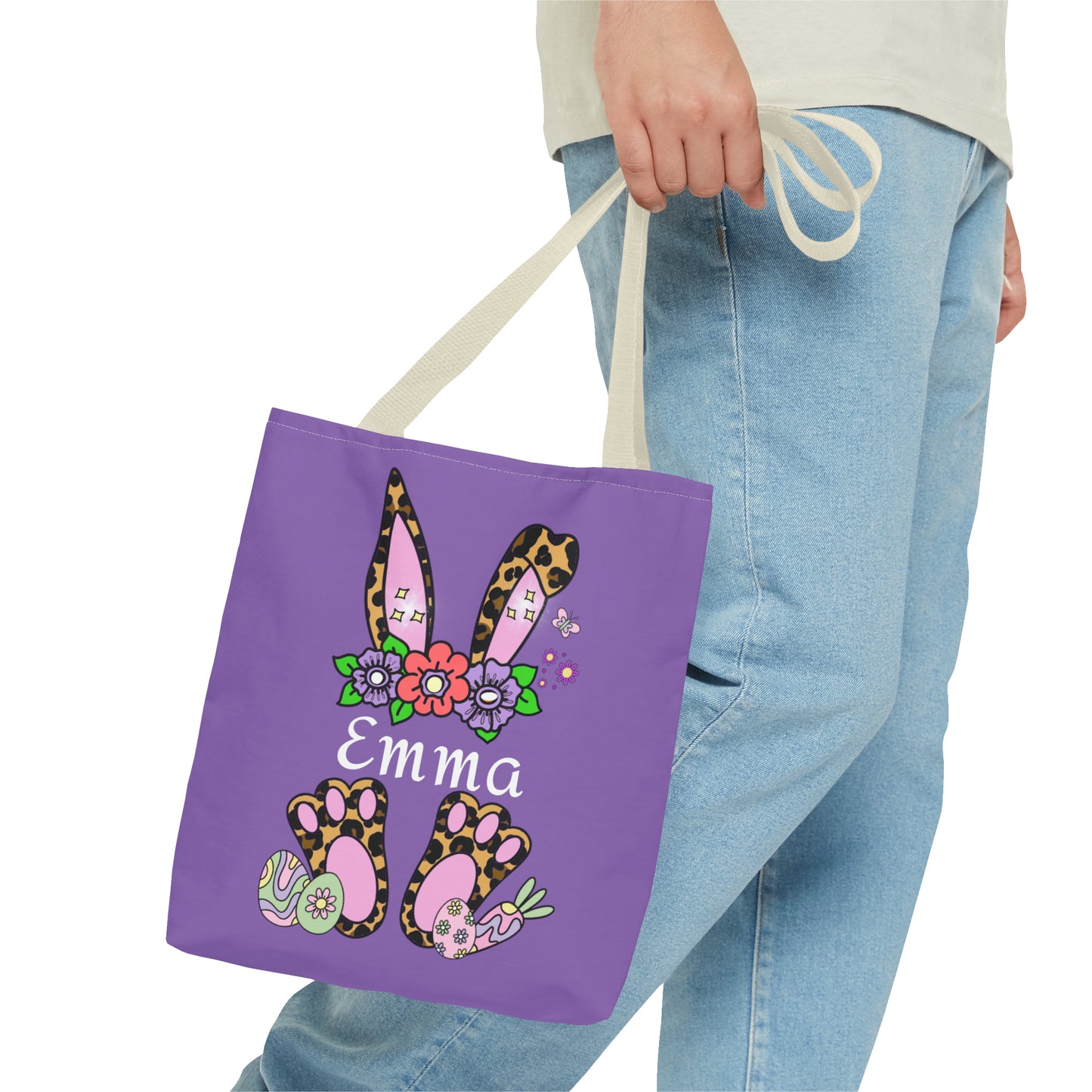 Personalized Easter Cheetah Print Tote Bag