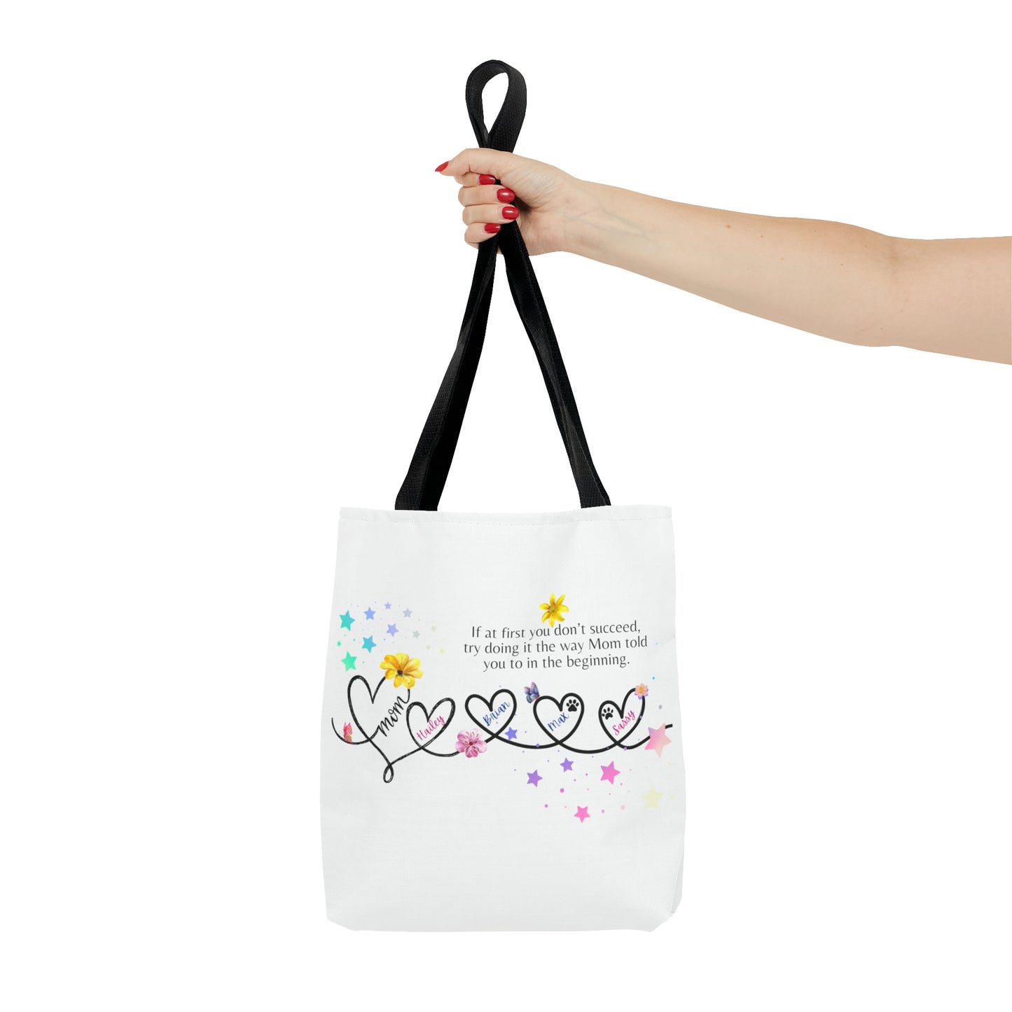 Personalized Mom Tote Bag - Custom Name Tote for Mom with Kids & Pets- Do it moms way