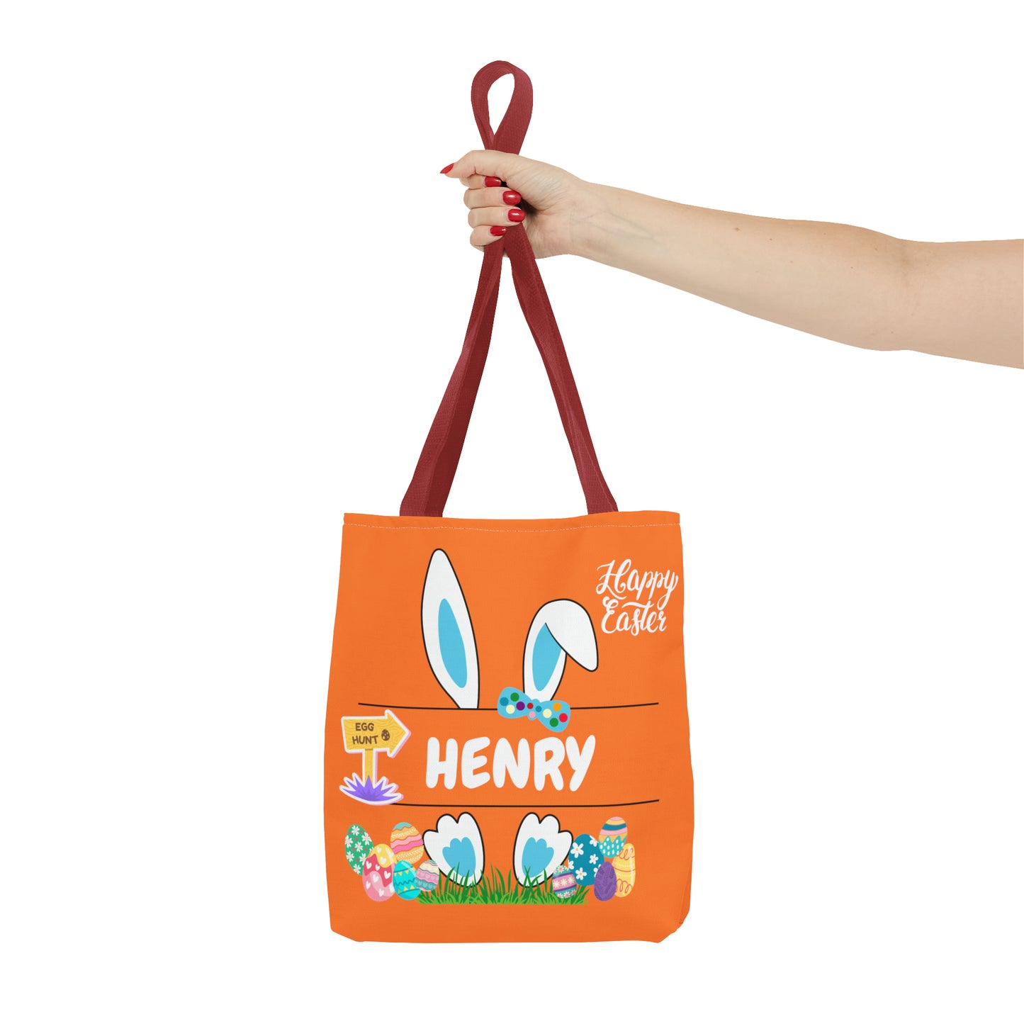 Personalized Easter Tote in Gorgeous Orange