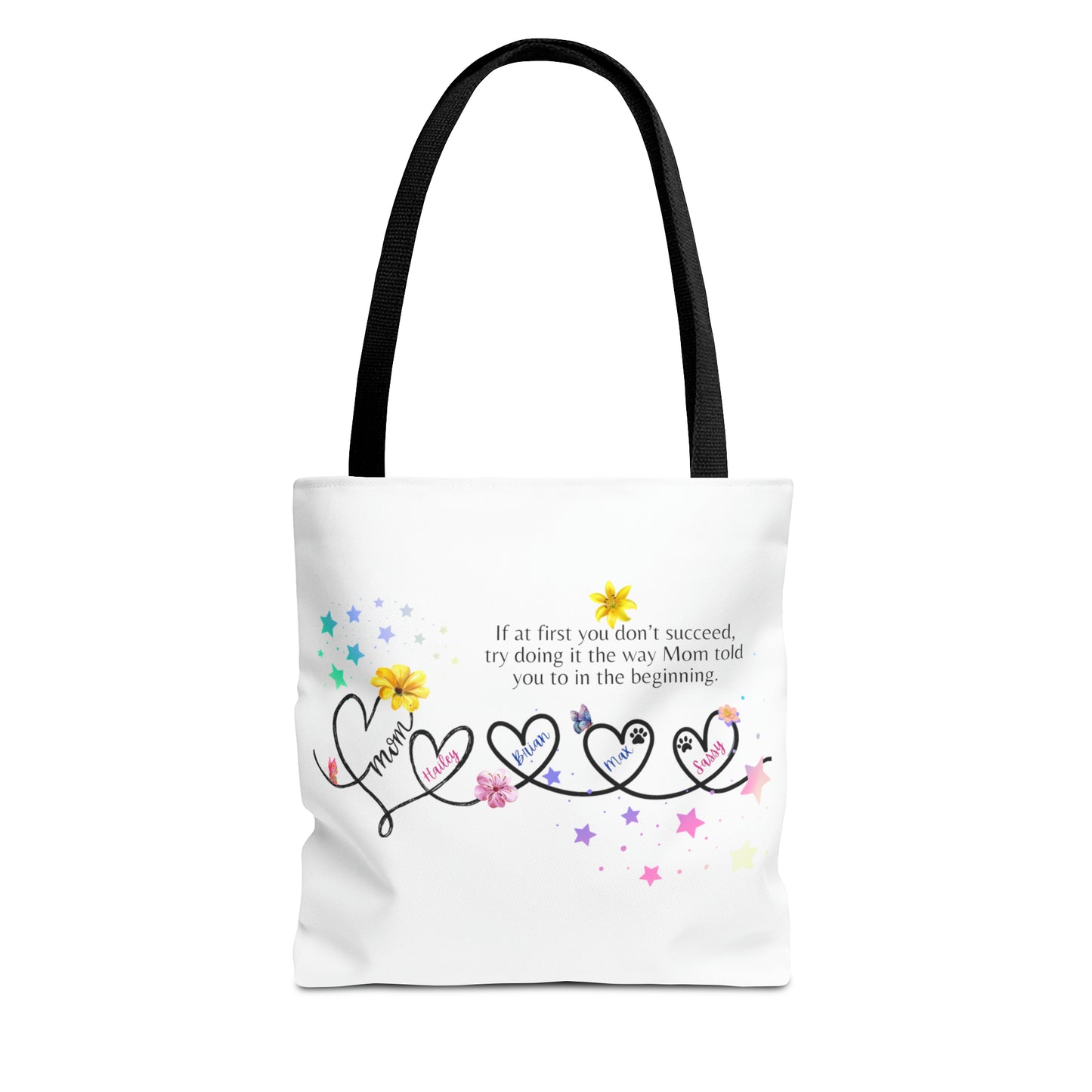 Personalized Mom Tote Bag - Custom Name Tote for Mom with Kids & Pets- Do it moms way