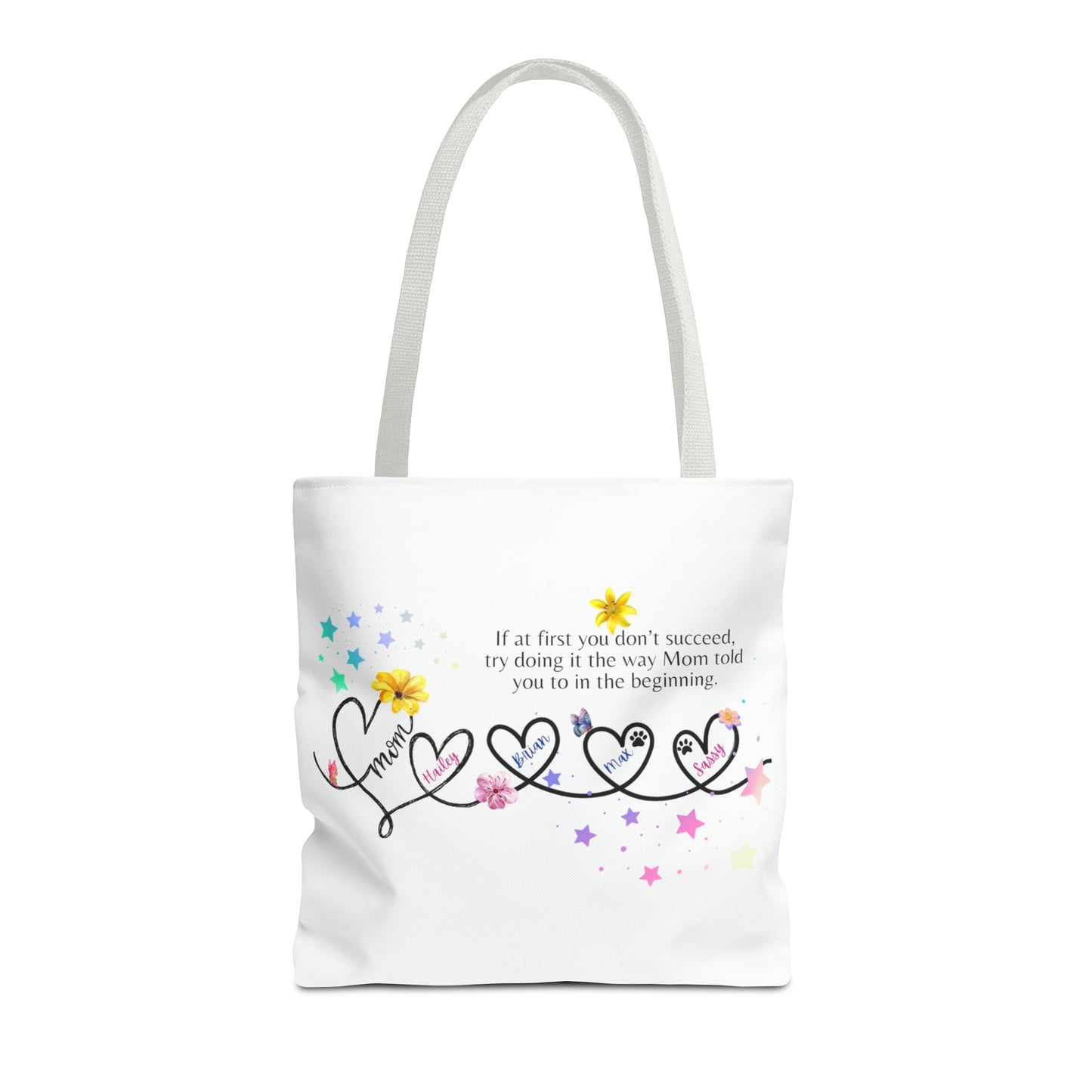 Personalized Mom Tote Bag - Custom Name Tote for Mom with Kids & Pets- Do it moms way