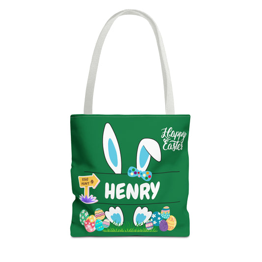 Personalizable Green Easter Bag. Custom Made for your kids egg hunt.