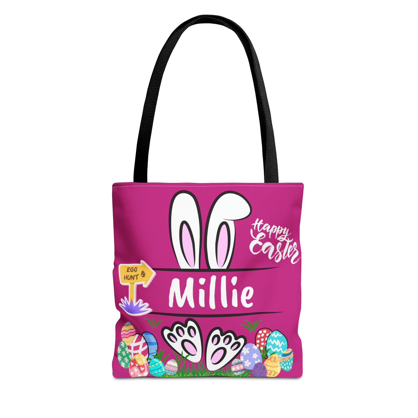 Personalizable Easter Tote Bag- Easter Bag. Easter Basket-Pink