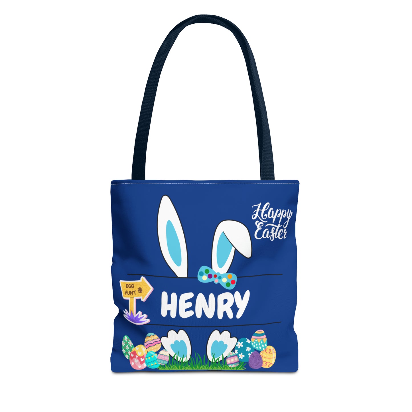 Personalized Easter Tote Bag in Blue