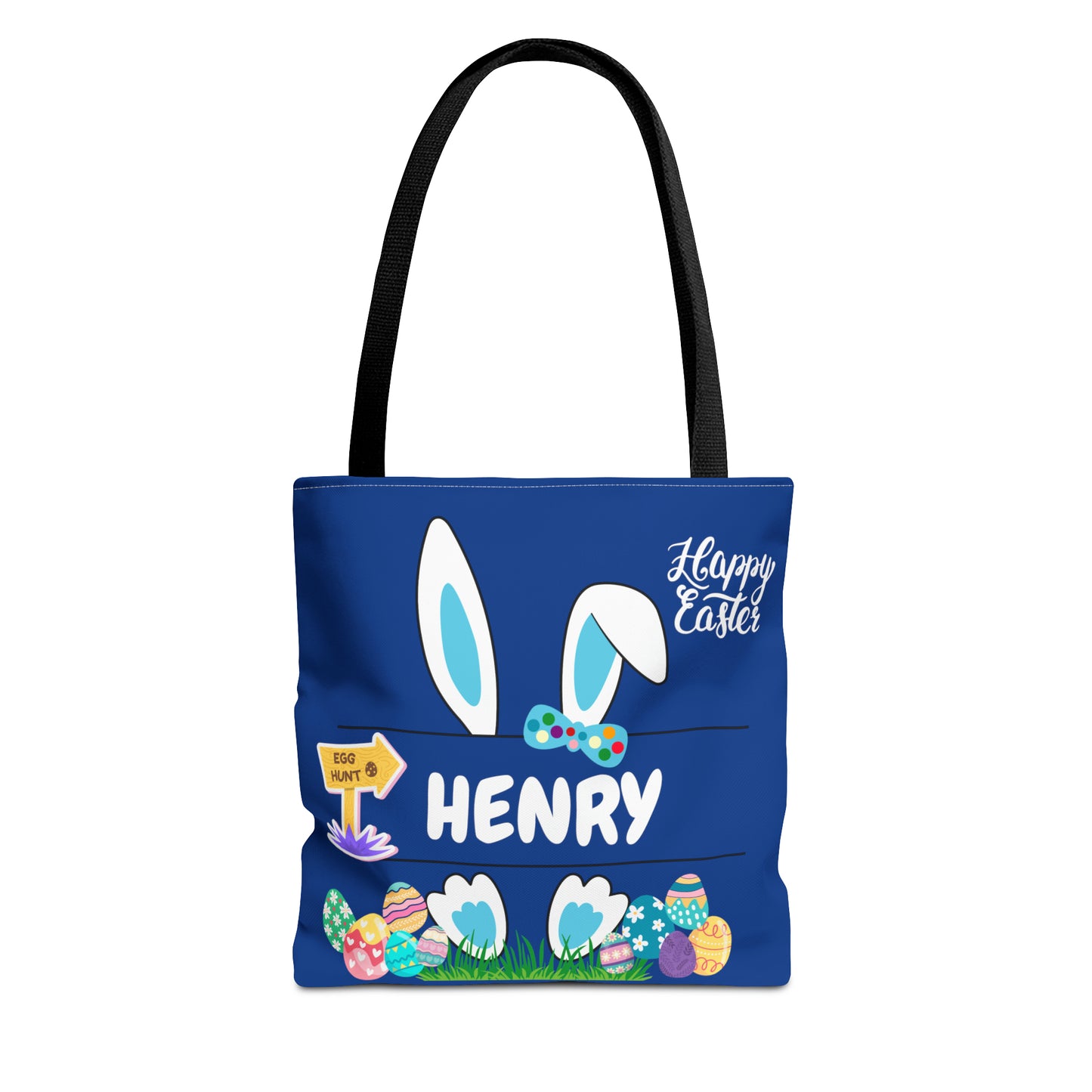 Personalized Easter Tote Bag in Blue